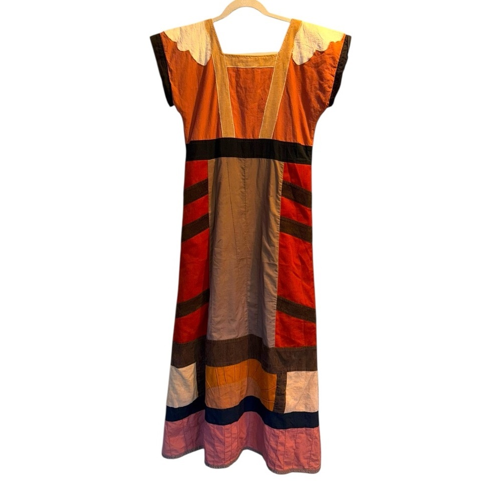 Vintage Folk Art Patchwork Bohemian Hippie Artsy Dress XS / S - Picture 7 of 17